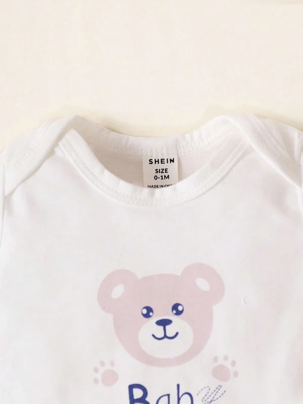 Newborn Baby Boy Cartoon Graphic Bodysuit & Jumpsuit & Blanket & Hat & Bib & Gloves - Image 3